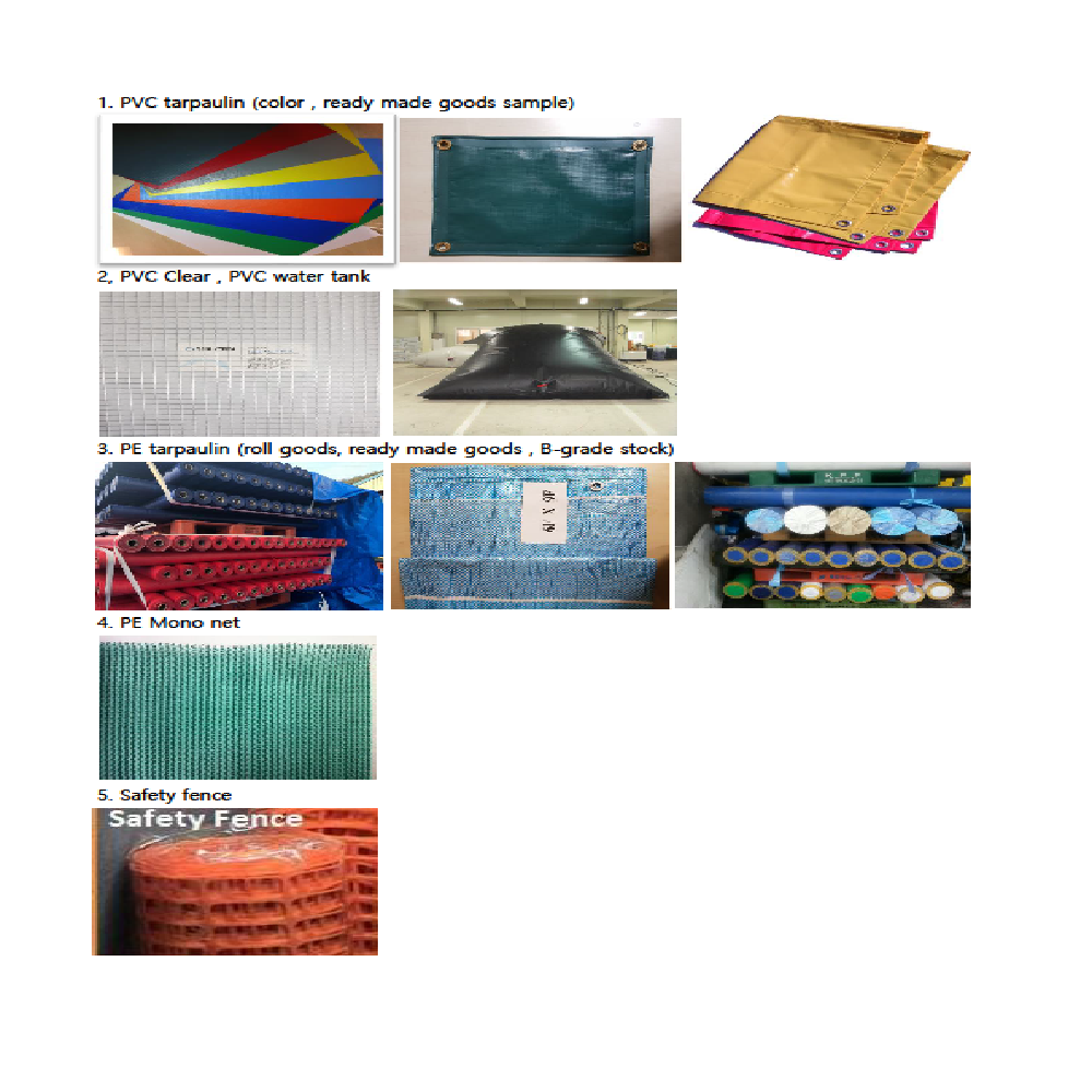 Large, Strong, Flexible, Waterproof large sheet Tarpaulin (PVC, PE, HDPE, LDPE, LLDPE) made in Korea