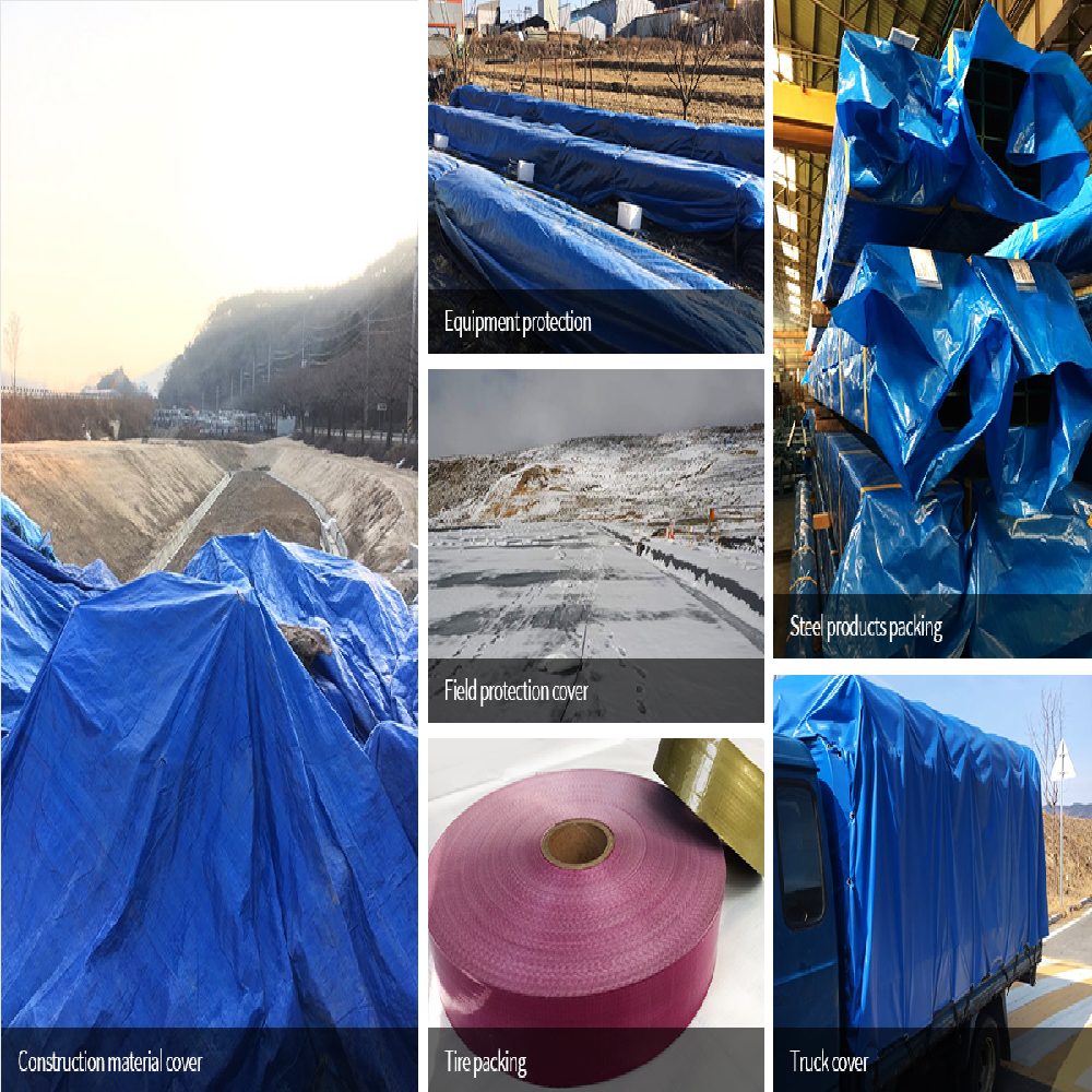 Large, Strong, Flexible, Waterproof large sheet Tarpaulin (PVC, PE, HDPE, LDPE, LLDPE) made in Korea