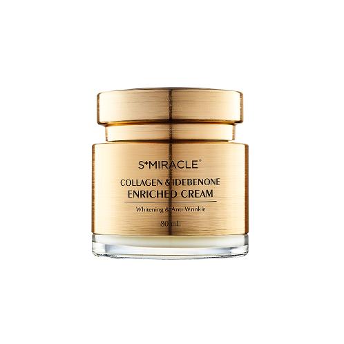 S+MIRACLE Collagen & Idebenone Enriched Cream 80ml | skin care,whitening and wrinkling,Cream, MASK PACK, Anti wrinkle, Whitening care, Skin care Mask, Tiger Snail, Dry skin, Face skincare, Moisturizing, Moisture, Skin calming effect