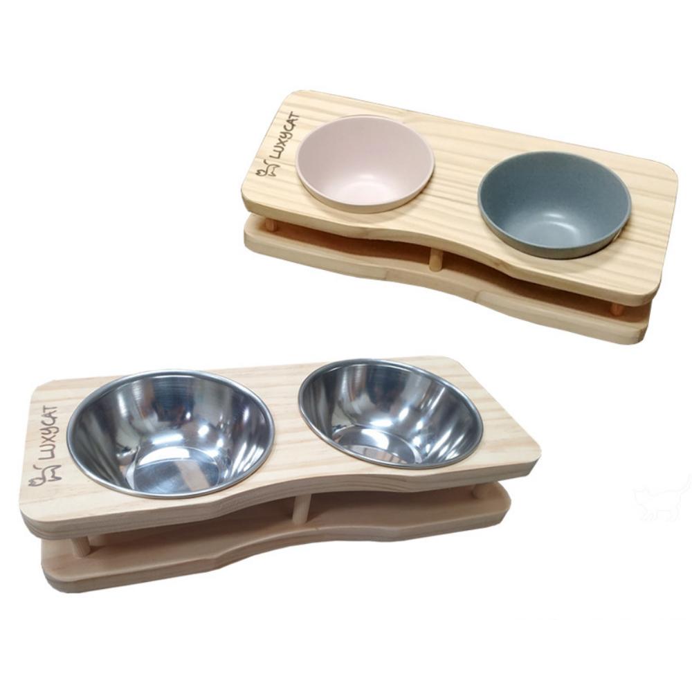 LUXYCAT Pet Wood dish