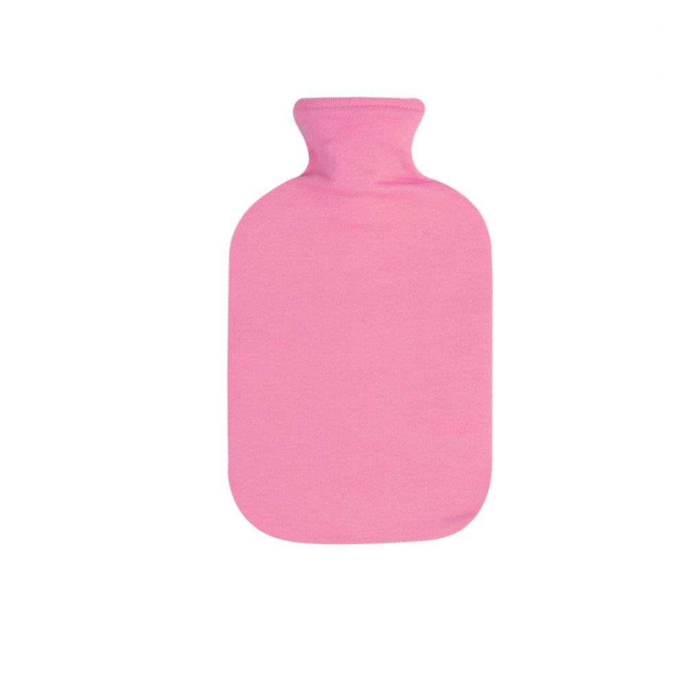 Fashy Hot Water Bottle with Cotton Cover (Pink, 67oz)