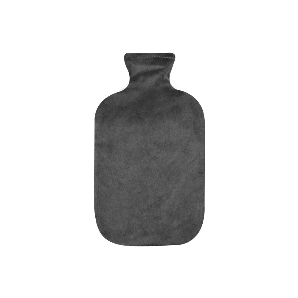 Fashy Hot Water Bottle with Fleece Cover (Gray, 67oz)