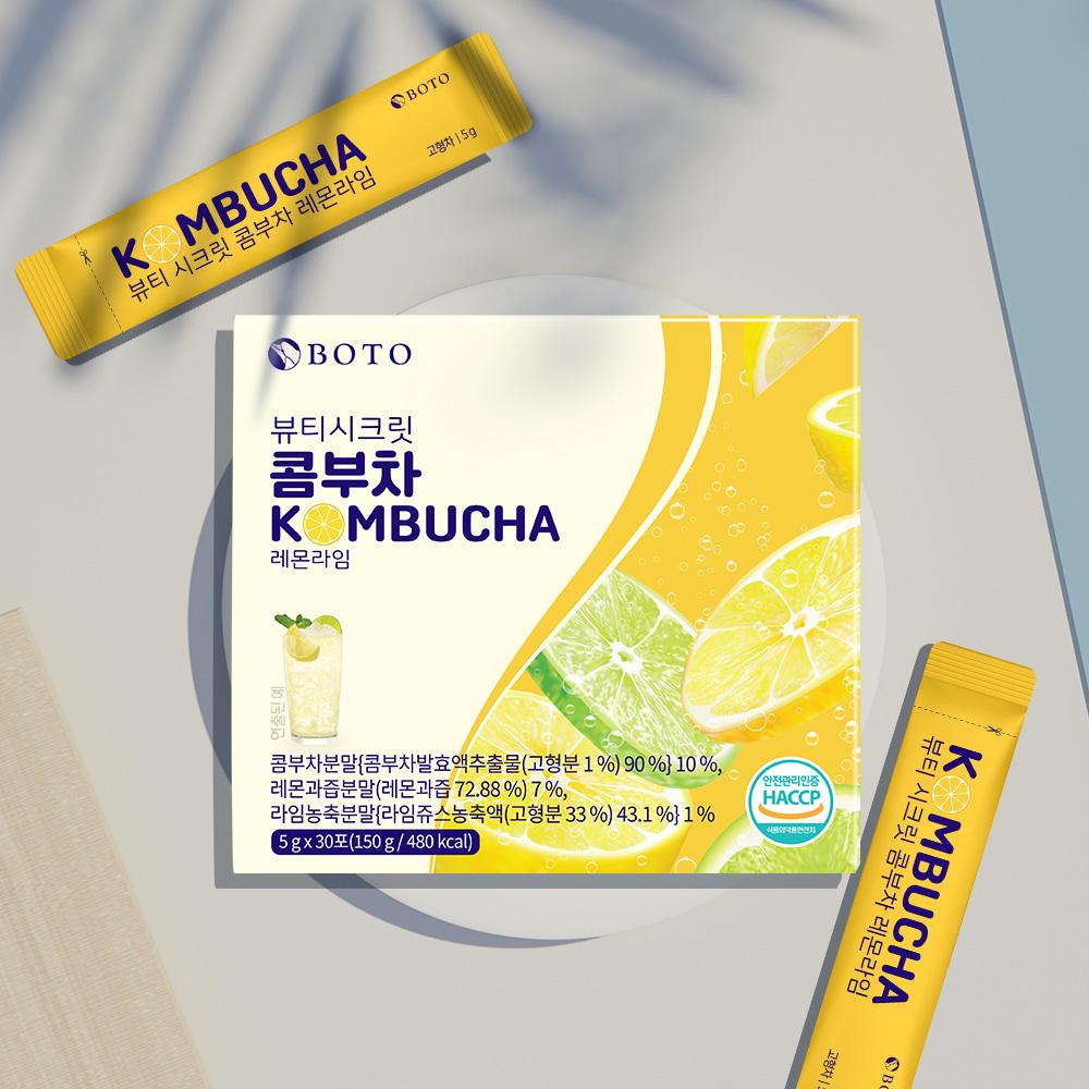 BOTO Beauty secret Kombucha with Lemon & Lime Flavor