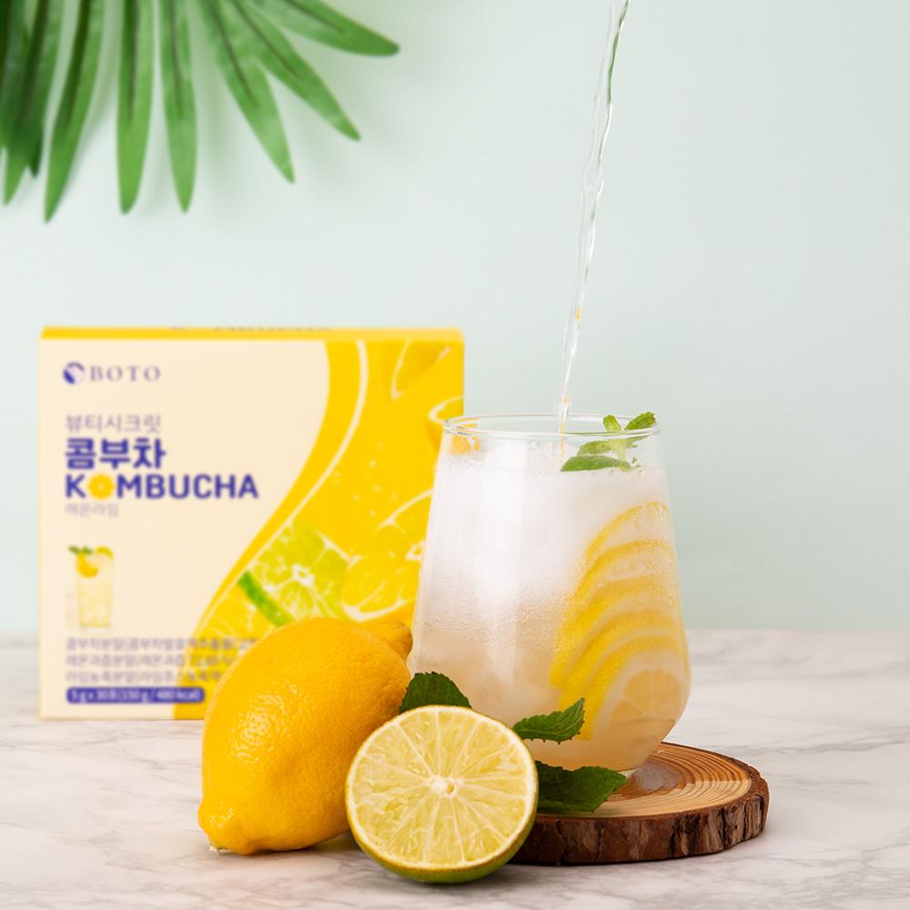 BOTO Beauty secret Kombucha with Lemon & Lime Flavor
