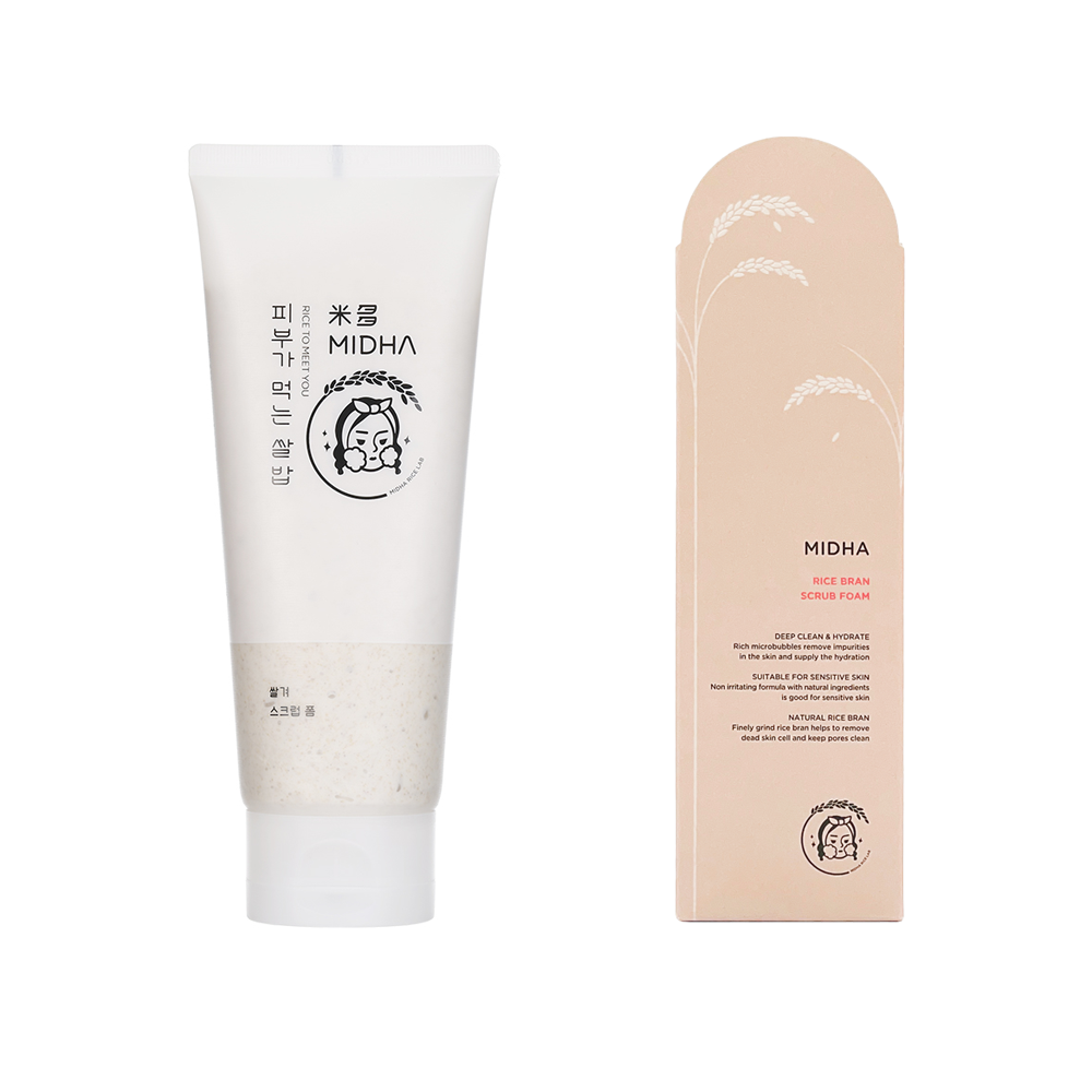 MIDHA Rice Bran Scrub Foam