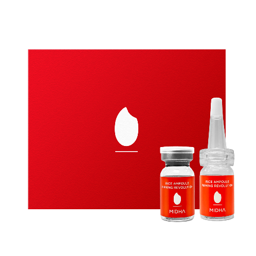 MIDHA Rice Ampoule Firming Revolution | brightening, egf, rice essence, rice cosmetic, vegan cosmetic, anti wrinkle, wrinkle ampoule, wrinkle care essence, vegan beauty, korean cosmetic, korea cosmetic, antiaging, high concentration ampoule, regeneration ampoule, regeneration essence, vegan essence