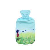 Fashy Hot Water Bottle 2L with Design Fleece Cover