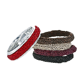 Silver ring and kitting ring set (5 colors)