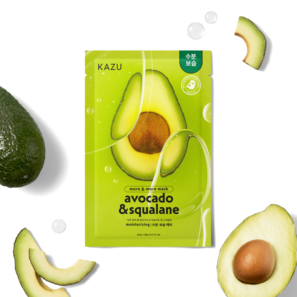 KAZU Hydrating & Moisturizing Facial Sheet Mask Avocado & Squalane