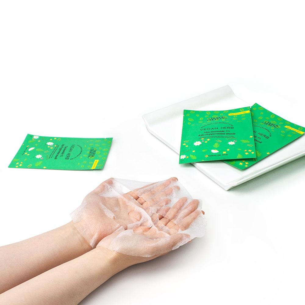VEGAN HERB NIACINAMIDE 5%  JEJU PEPPERMINT MASK