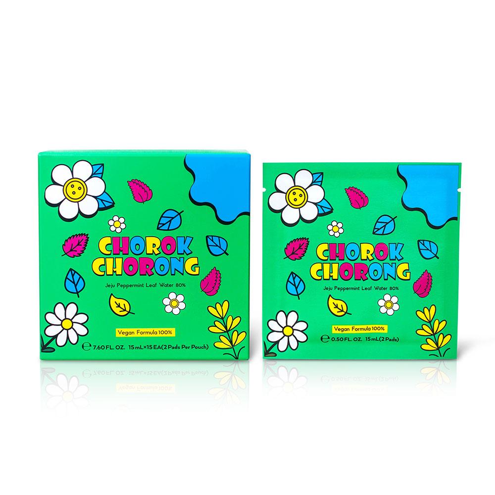 CHOROK CHORONG VEGAN HERB EXFOLIATING & SEBUM CARE JEJU PEPPERMINT TONER PAD(Travel Size)