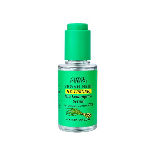 CHOROK CHORONG VEGAN HERB HYALURONIC JEJU LEMONGRASS SERUM | Vegan Serum, Glow Serum, Hyaluronic Acid Serum, Lemongrass Serum, Hydrating Serum, Brightening Serum, Wrinkle CareSerum, Moisture Boost Serum, Makeup Gripping Serum