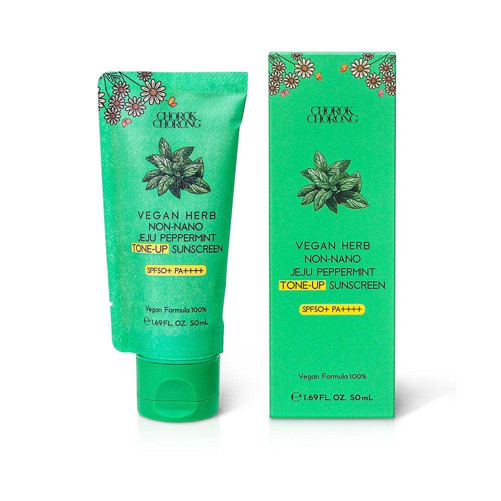 CHOROK CHORONG VEGAN HERB NON-NANO JEJU PEPPERMINT TONE-UP SUNSCREEN(SPF50+ PA++++)