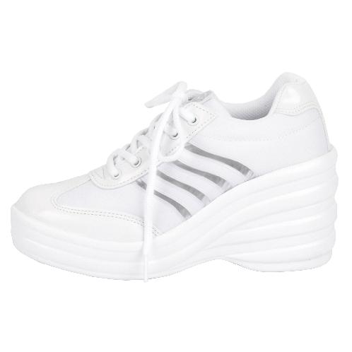 Sky Platform Sneakers , Worn by Korean Cheerleaders , K-fashion | Platform Sneakers , Chunky Sneakers , Korean Shoes , K-style , K-fashion